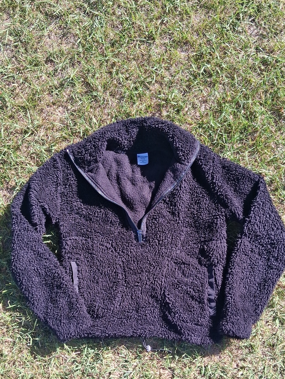 Black Sherpa Half-Zip Pullover